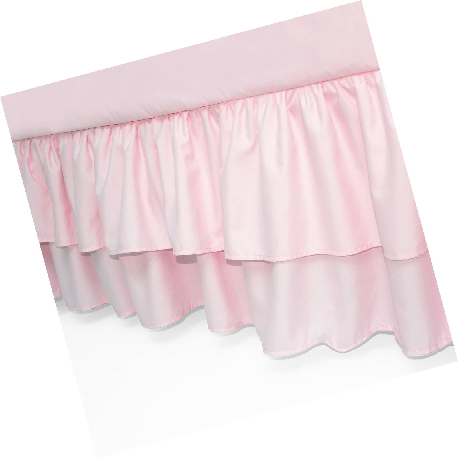 American Baby Company Double Layer Ruffled Crib Skirt, Blush Pink, For Girls