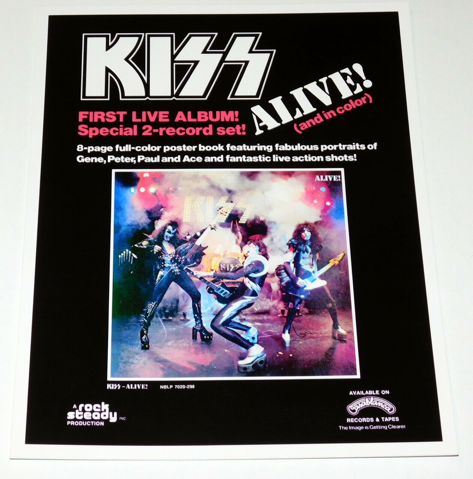 Kiss Band Alive Record Album Ad Fanmade Stand Up Display Gene Ace Peter Paul