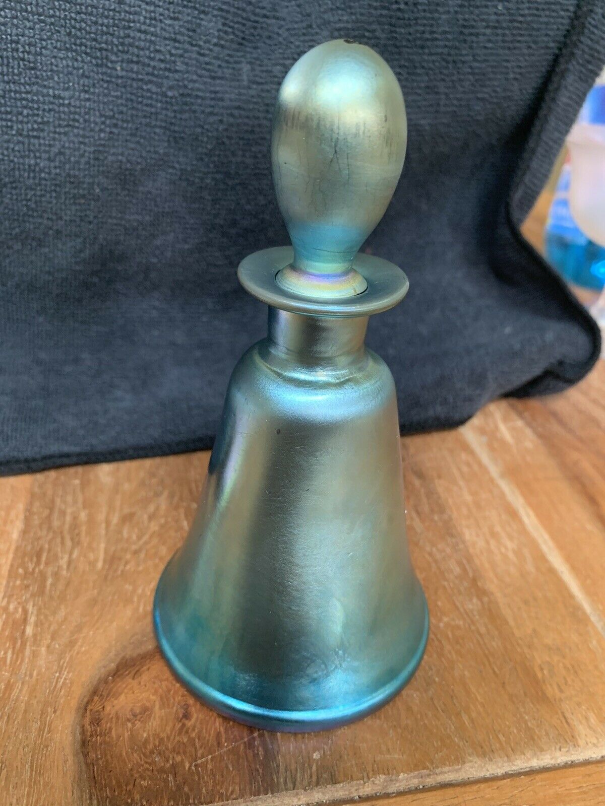 Gorgeous Steuben Glass Teal Blue Aurene Perfume Bottle With Stopper 1818 Style