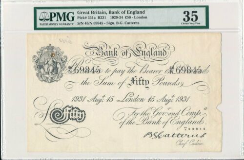 Bank Of England Great Britain  50 Pounds 1931 London Pmg  35