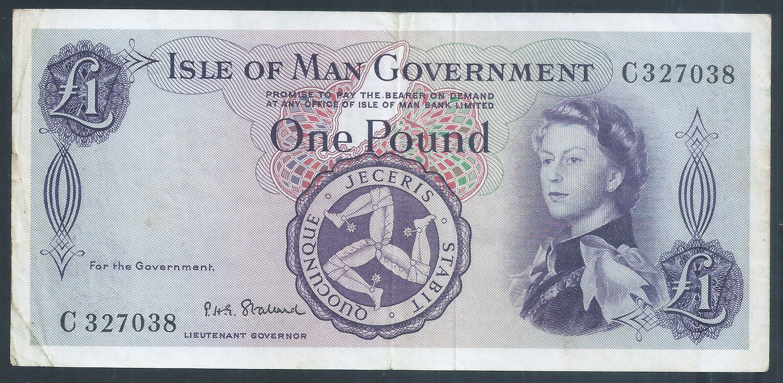 Isle Of Man £1 P25b Nd(1967) Last Prefix "c" Good Extra Fine (gxf)