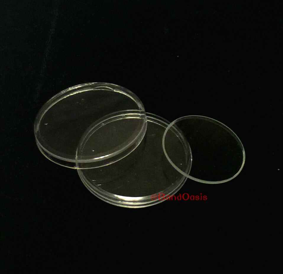 New Round 1mm Thick Flat Watch Mineral Glass Crystal Replacement Size 15mm-45mm