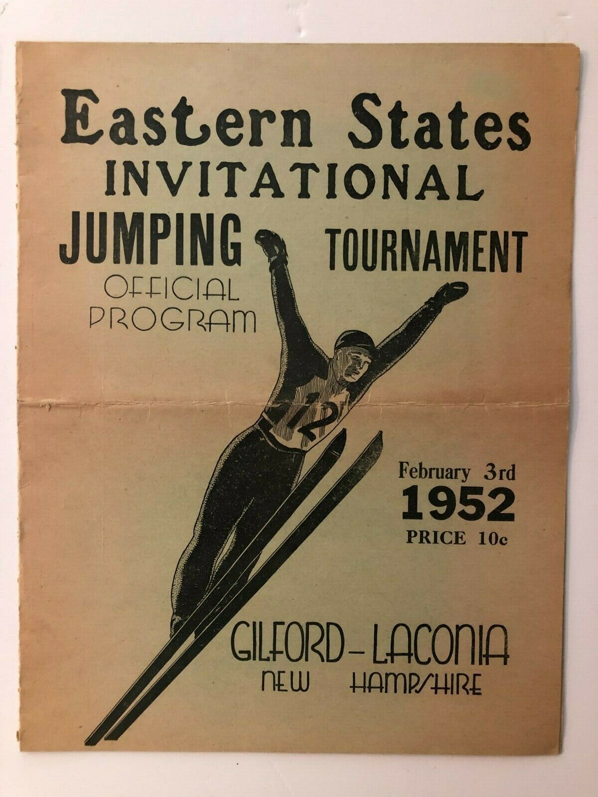 1952 Eastern States Ski Jumping Tournament Program, Gilford, Laconia, Nh