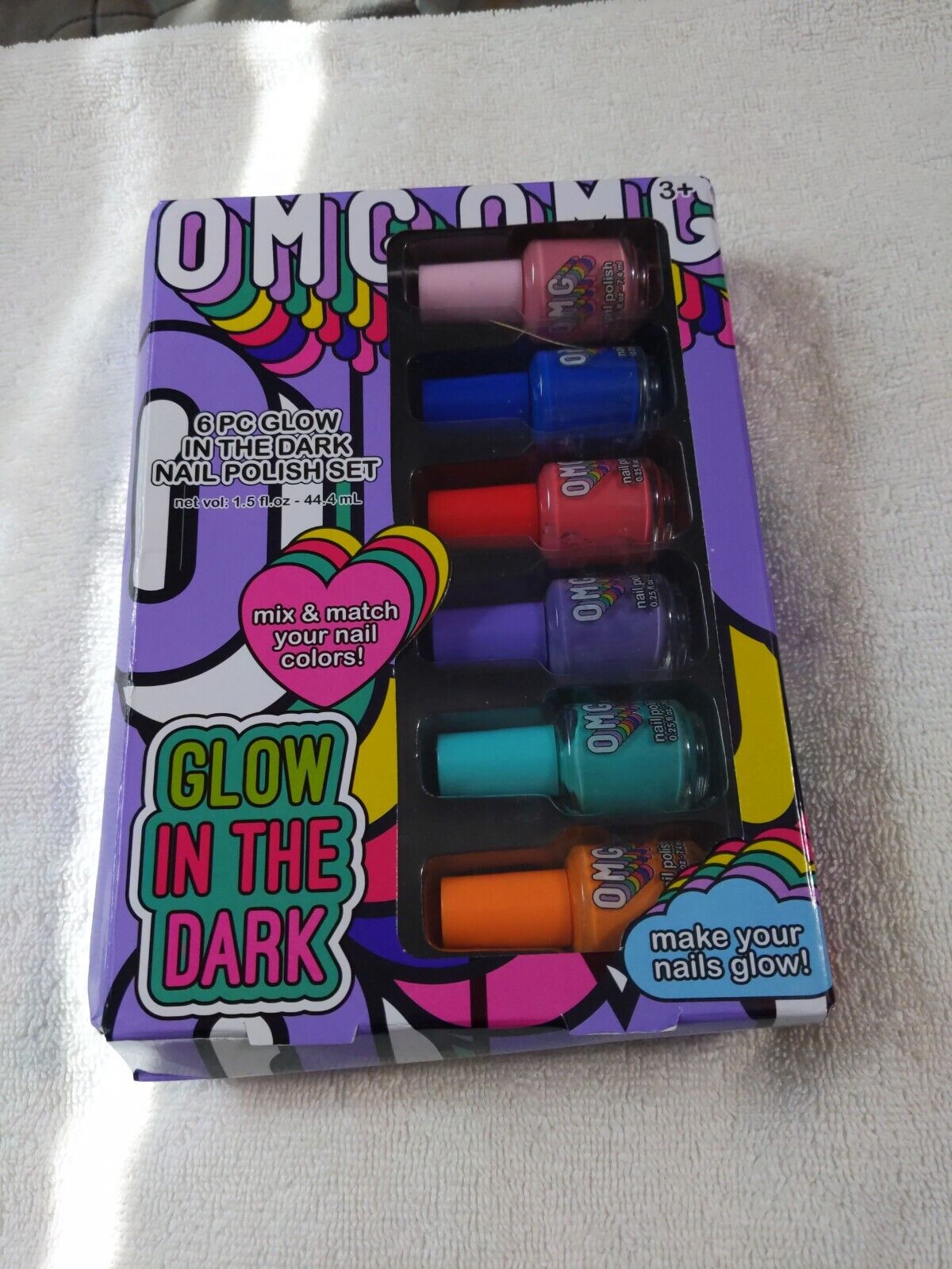 Omg Glow-in-the-dark Nail Polish Set, 6 Colors, Ages 3 & Up!