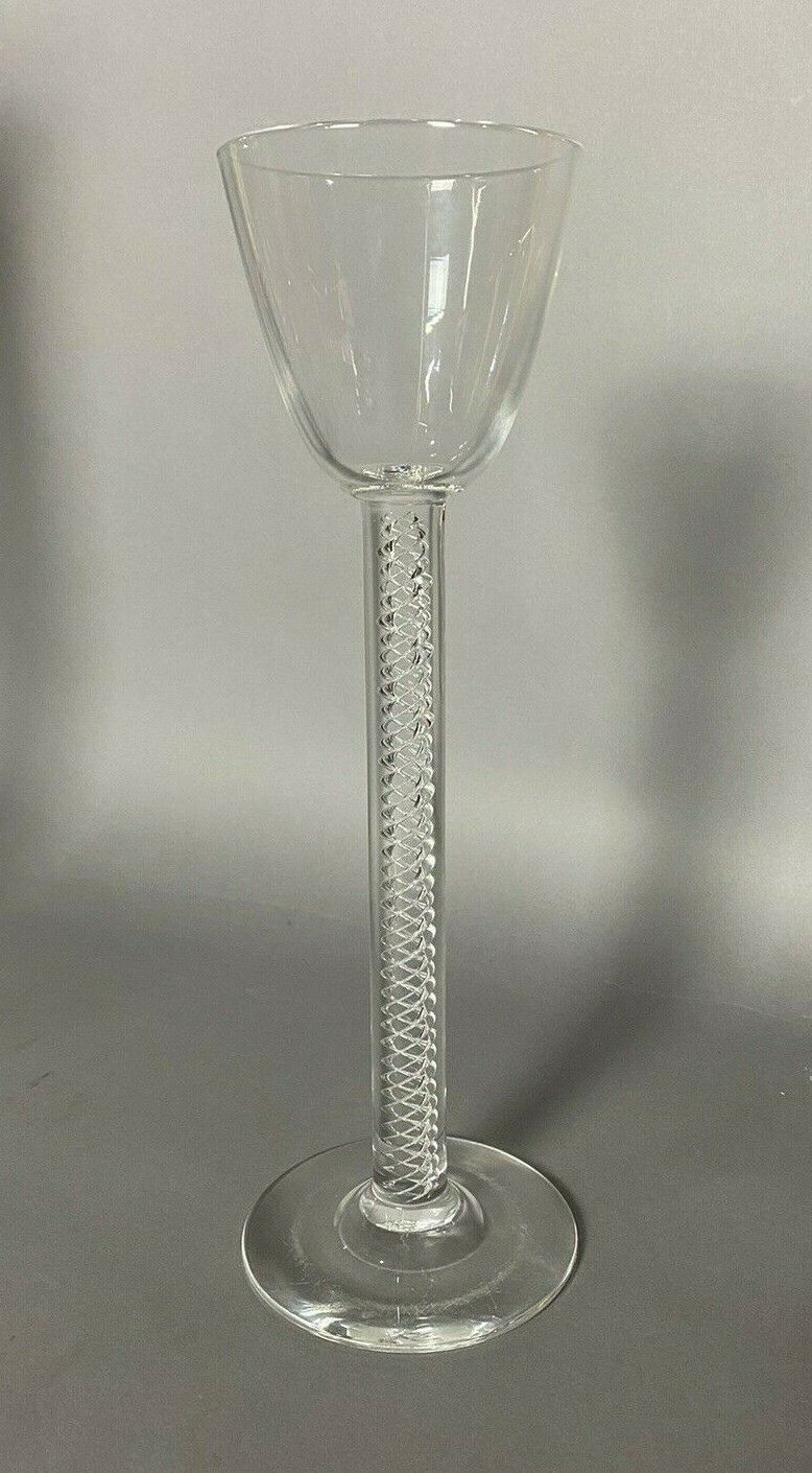 Vintage Steuben 12" Art Glass Chalice Goblet Air Twist Stem