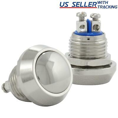 12mm Starter Switch / Boat Horn Momentary Push Button Stainless Steel Metal
