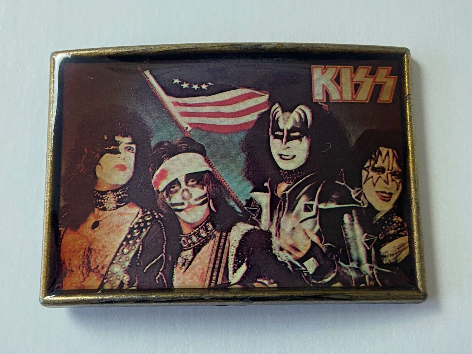 Kiss Vintage Band Belt Buckle Spirit Of '76 One Stop Posters Aucoin Era 1970's