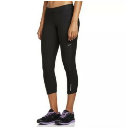 Nike Women's Stay Warm Relay Running Capri/tights-black 640144-010 Size Xs