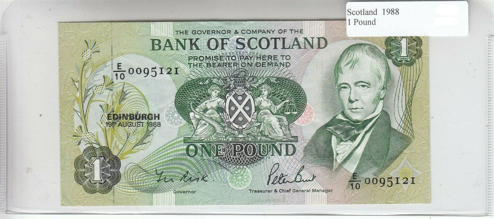 Scotland 1 Pound 1988 Xf Extra Fine