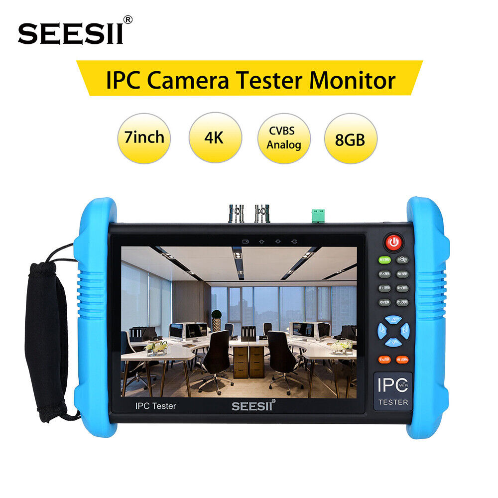Wifi 7" Touch Screen 4k Ipc Camera Monitor Tester Cvbs Analog Audio Poe Test 8gb