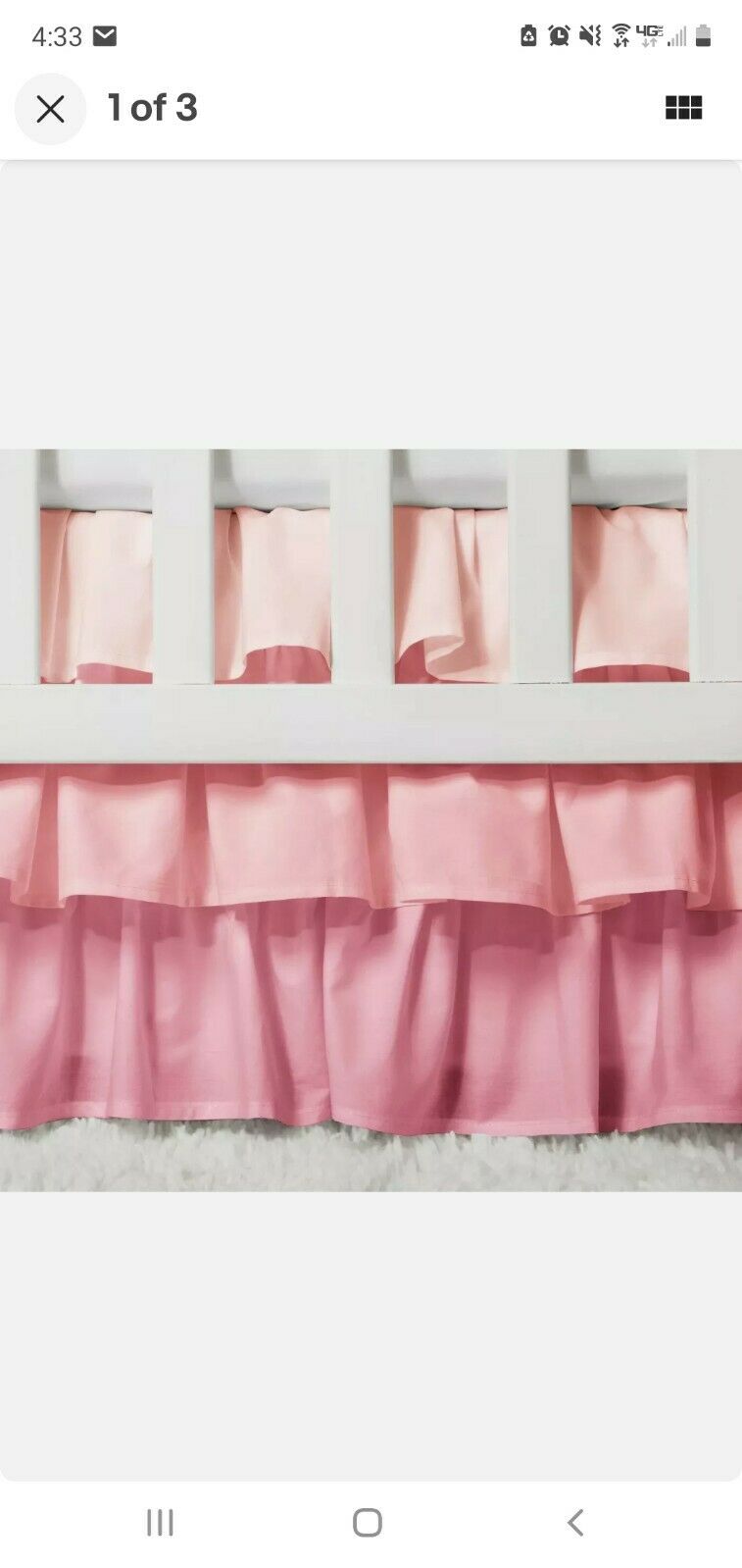 Nip Crib Skirt Ruffle - Cloud Island™ Pink