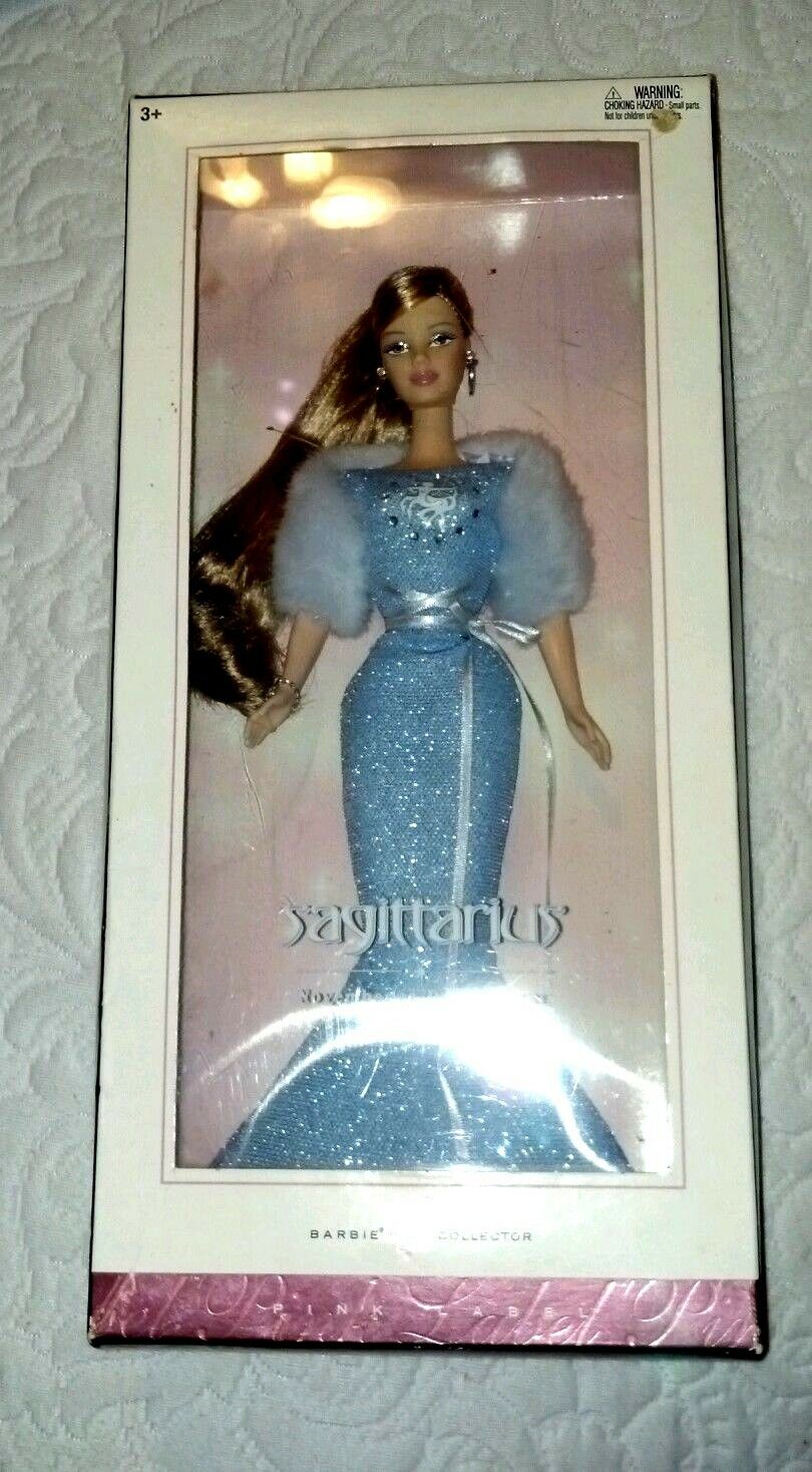 Collectible Sagittarius Barbie 2004 Doll Barbie "b" Collector Pink Label