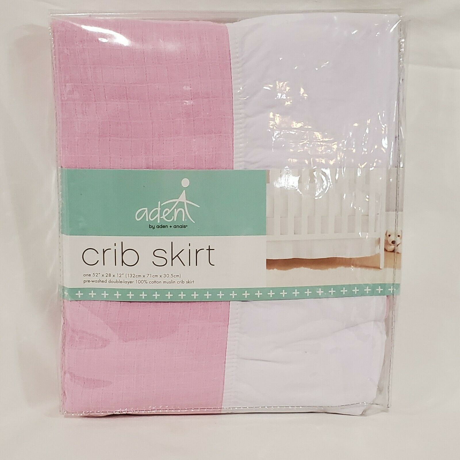 Aden And Anais Pink And White Crib Shirt 52 X 28 X 12 100% Cotton Muslin