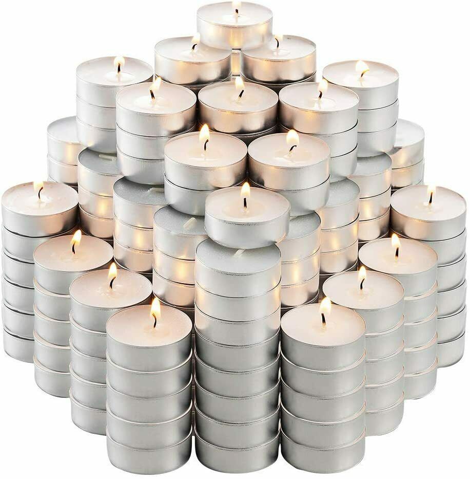 Tea Light Candles Bulk Pack 3 Hours Burn White Unscented 50 - 400 Pc