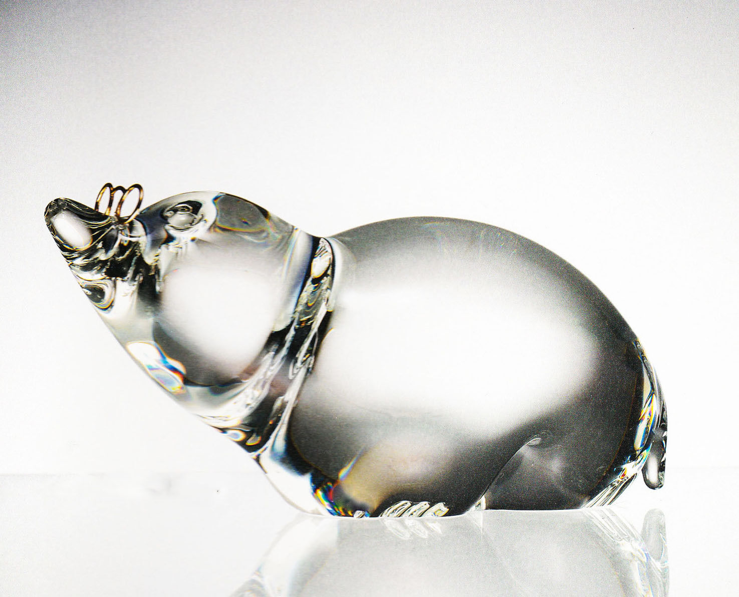 New In Box Steuben Glass Mr. Mole 18k Gold Ornament Wind In The Willows Heart!