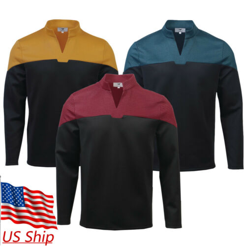 Cosplay Admiral Jl Picard Red Uniform Startfleet Blue Gold Top Shirts Costumes