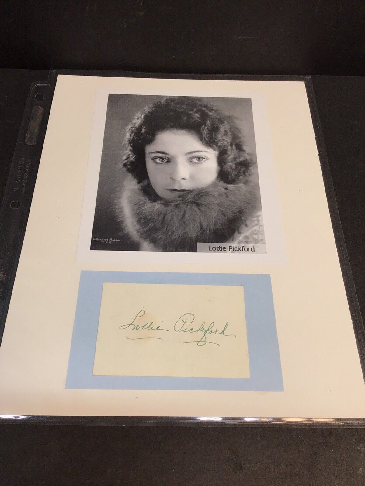 Original Signed Autographed Cut Lottie Pickford Died 1936 Silent Film Actress