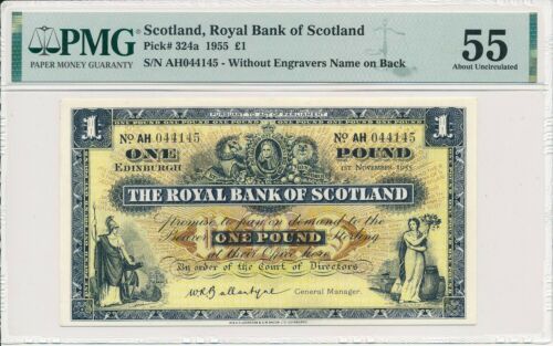 Royal Bank Of Scotland Scotland  1 Pound 1955 S/no X44x4x Pmg  55