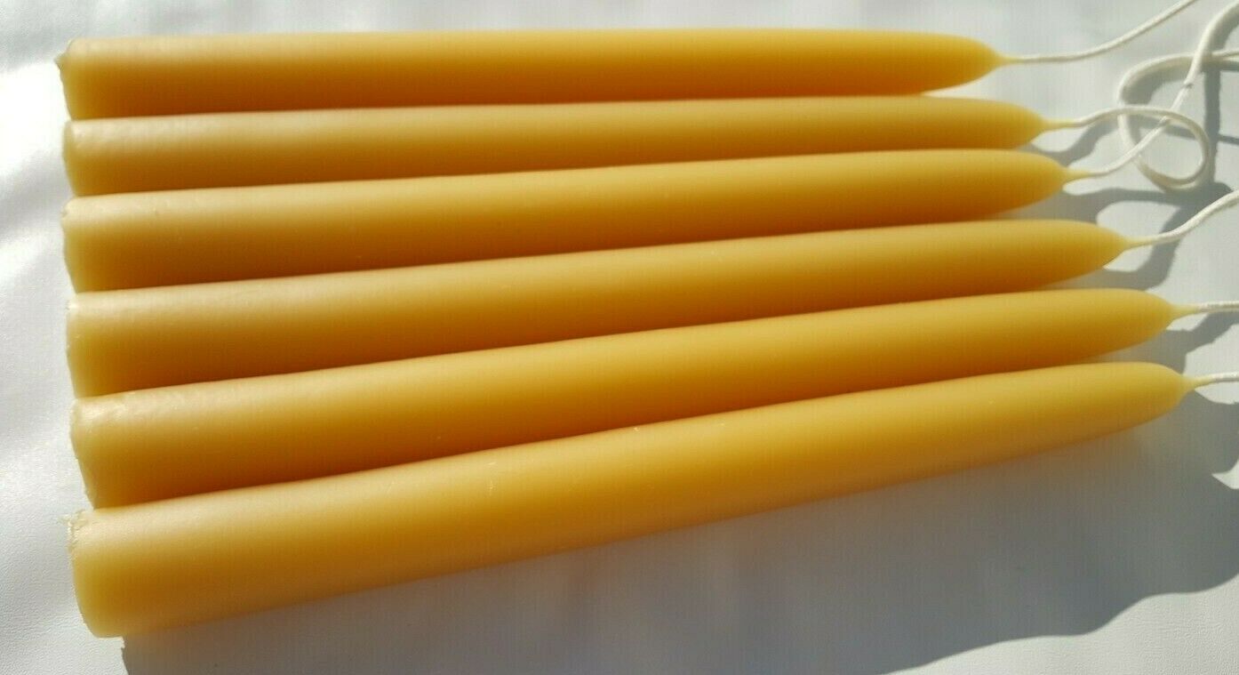 Pure Michigan Beeswax Taper Candles 7/8" 3/4" 5/8" 1/2" 3/8" Hand Dipped
