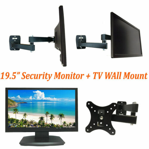 [package] Cctv 19.5" 1080p Hd Security Monitor 3d Comb Filter Bnc + Wall Mount