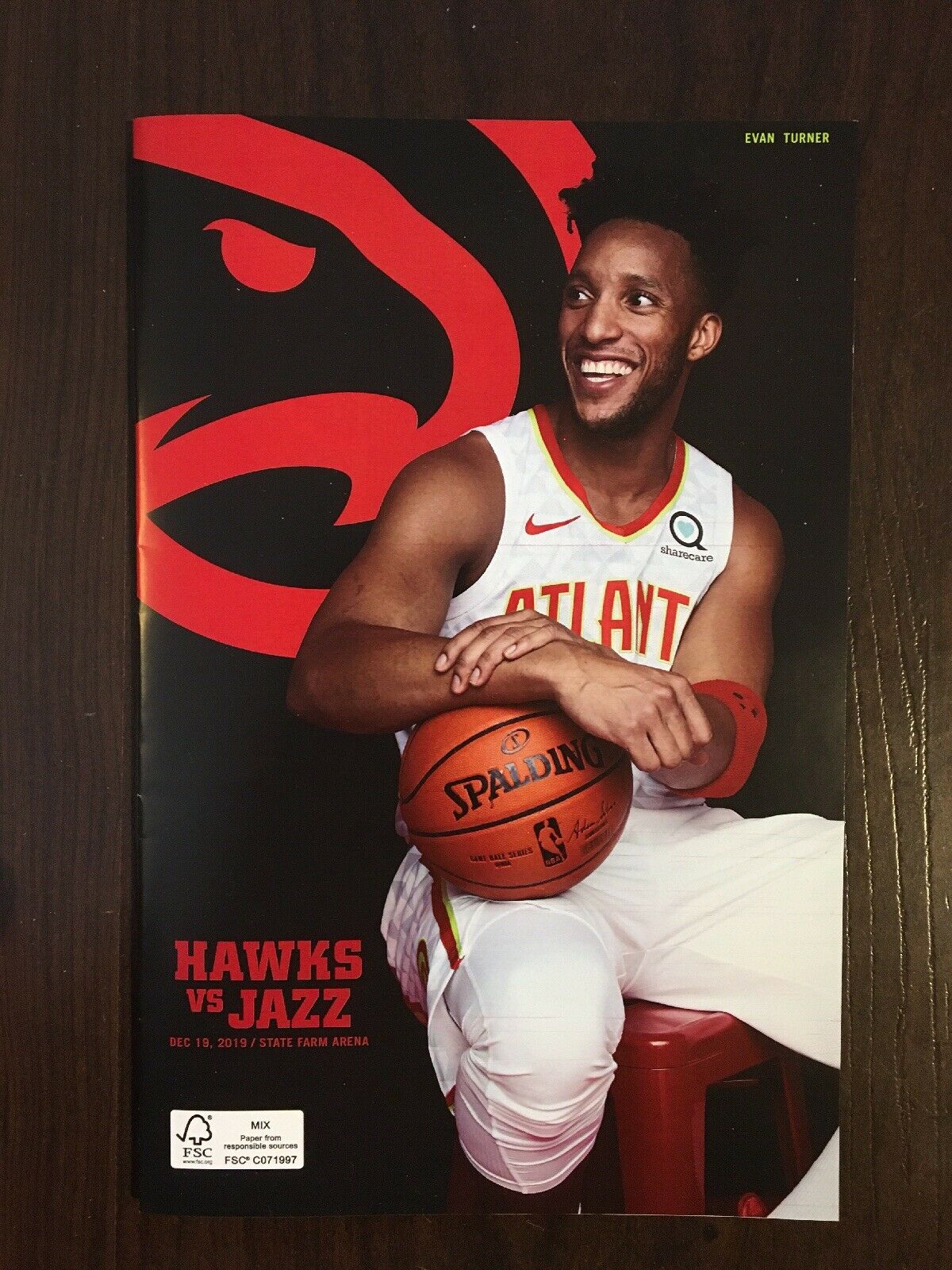 Atlanta Hawks Vs. Utah Jazz Basketball Program December 19, 2019 - Evan Turner