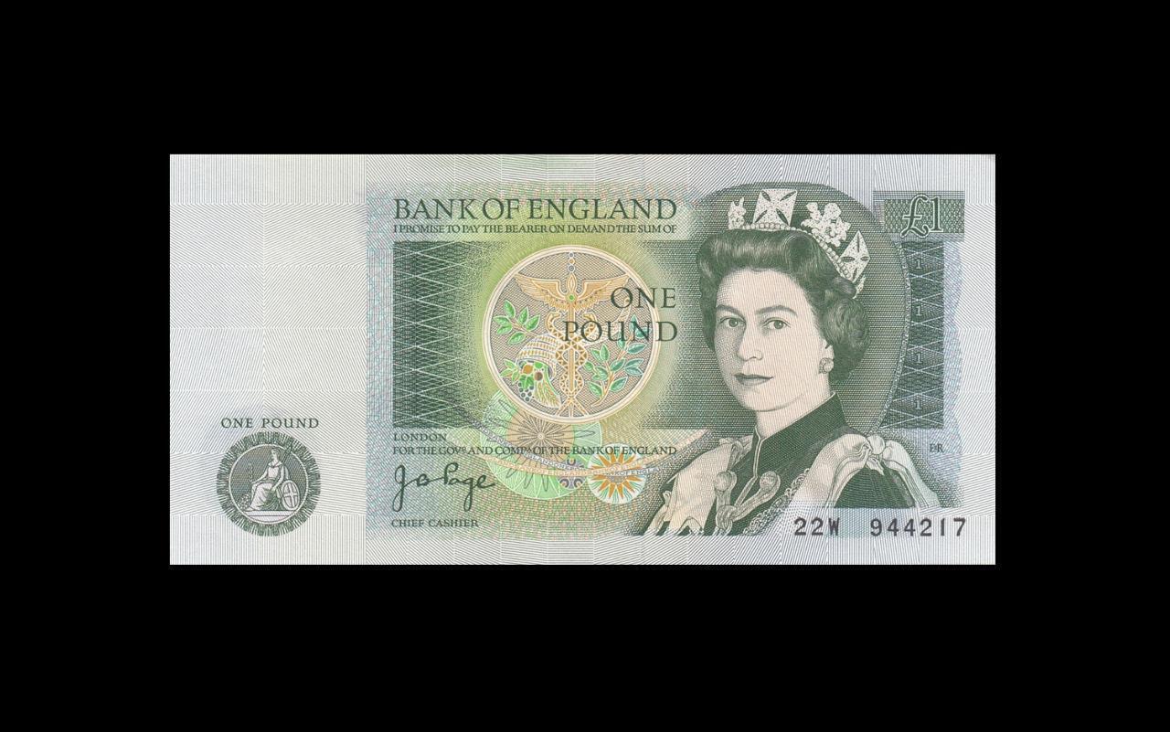 1978-80 Bank Of England Qeii 1 Pound **page** "w" (( Aunc ))