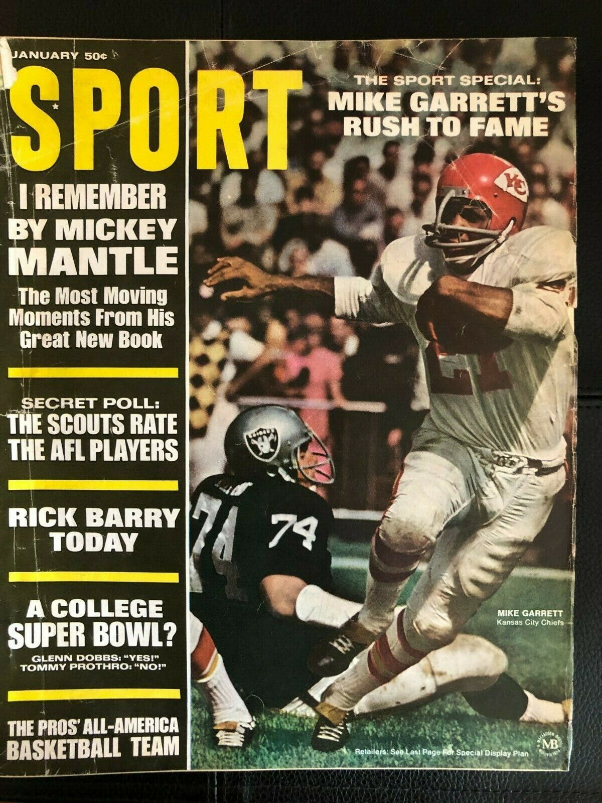 January 1968 Pro Football Sport Magazine Mike Garrett Kansas City Chiefs