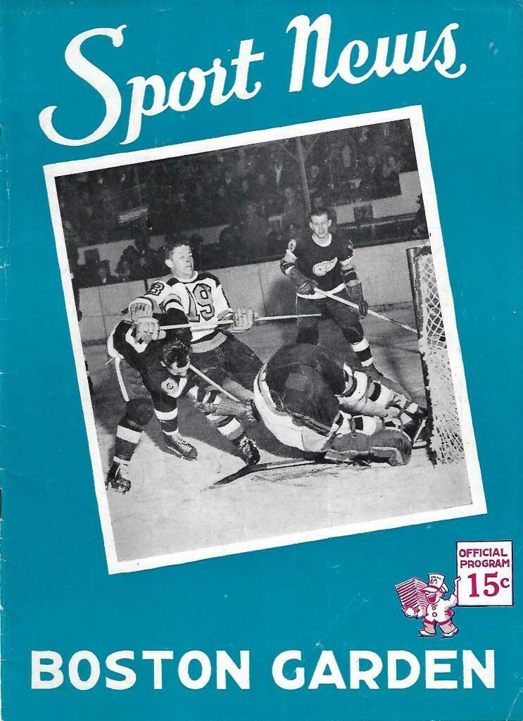 1943 Boston Garden Sport News Program, Boston Bruins Vs Detroit Red Wings-ex+++