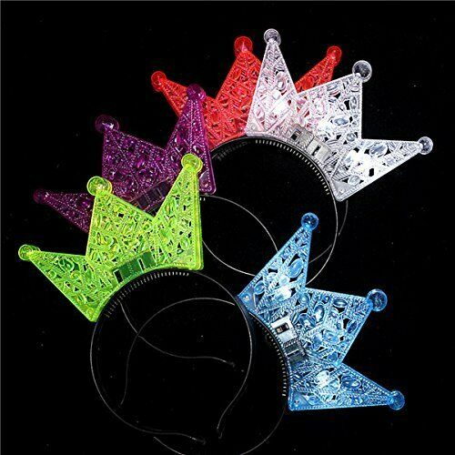 Led Flashing Light-up Crown Headband Hollow Crown Party Favor 12 Pcs