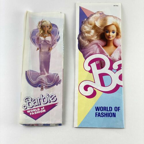 2x Barbie Poster World Of Fashion Advertising Mattel 1988 Fold Out Vtg Catalog